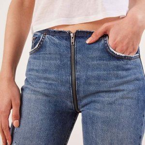 Reformation Blue Zip Jeans